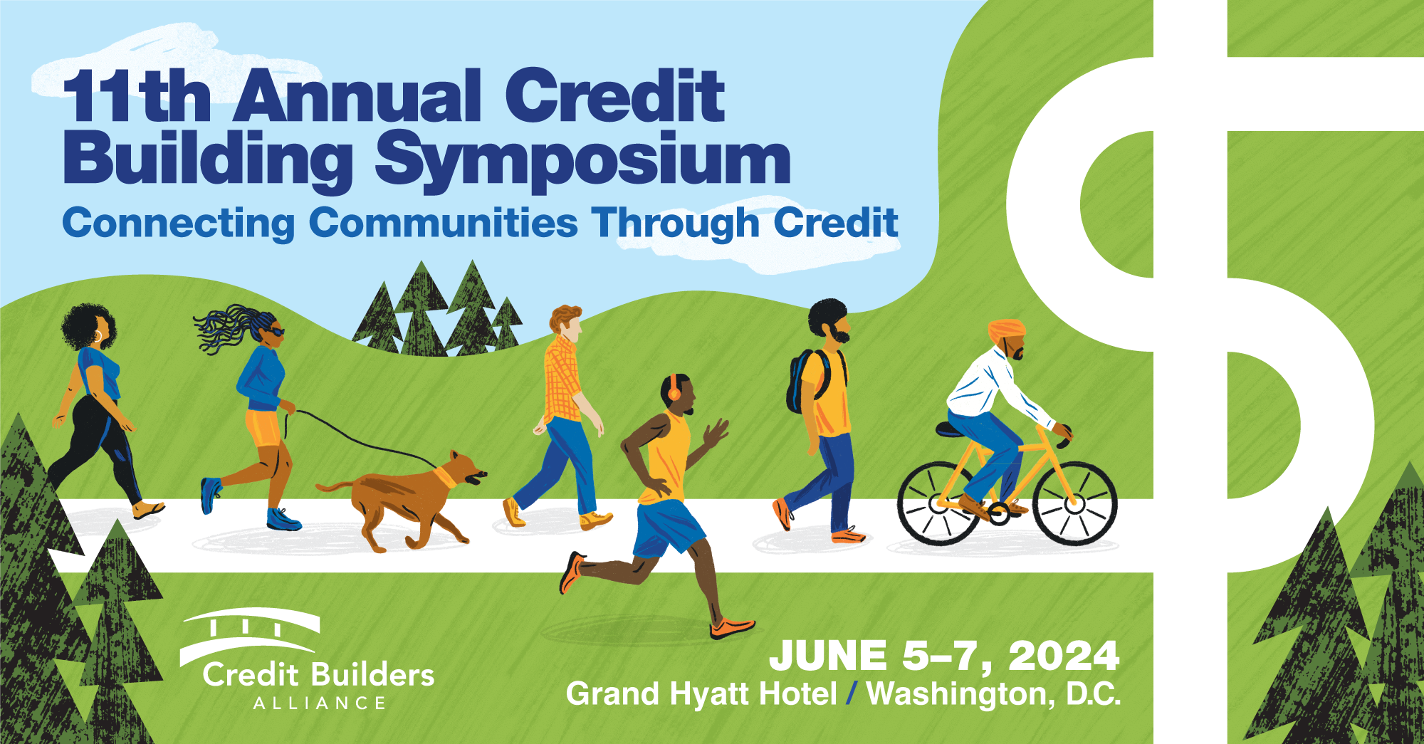 11th Annual Credit Building Symposium. Theme is connecting communities through credit. Dates are June 5-7, 2024. Location is Grand Hyatt Hotel - Washington DC